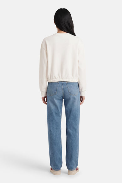 Witte sweater van ADORE, met lange mouwen en een elastische zoom.