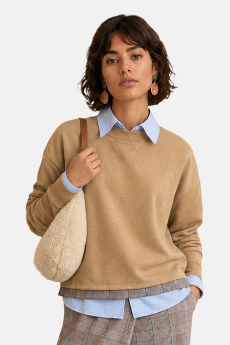 Sweater O hals - beige
