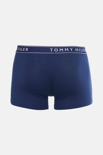Blauw Tommy Hilfiger boxershort met witte tailleband.