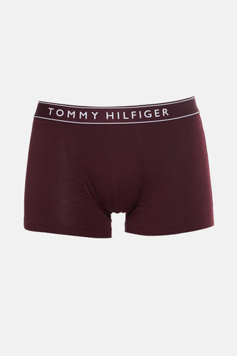 Wijnrode boxershort van TOMMY JEANS met een witte logoband.
