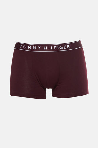 Donkerrode Tommy Hilfiger boxershort met witte tailleband.