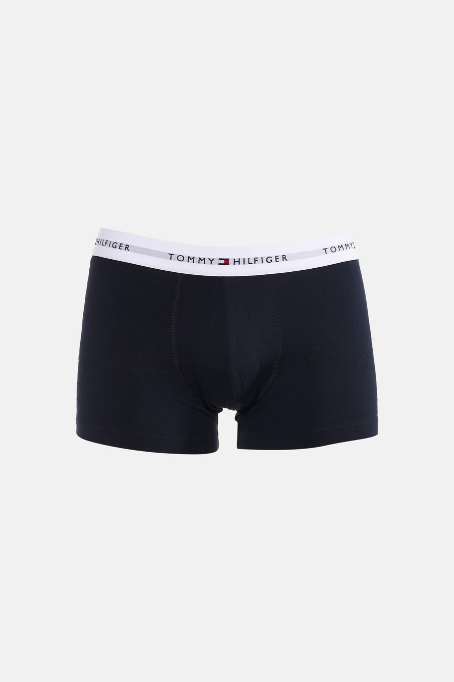 Boxer short bleu de TOMMY JEANS, avec une ceinture élastique blanche à logo.