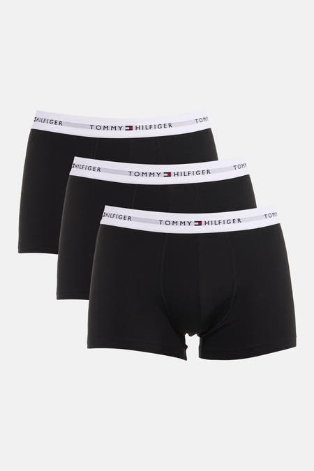 Zwarte boxershort van TOMMY JEANS, set van drie, met een witte tailleband voorzien van logo.