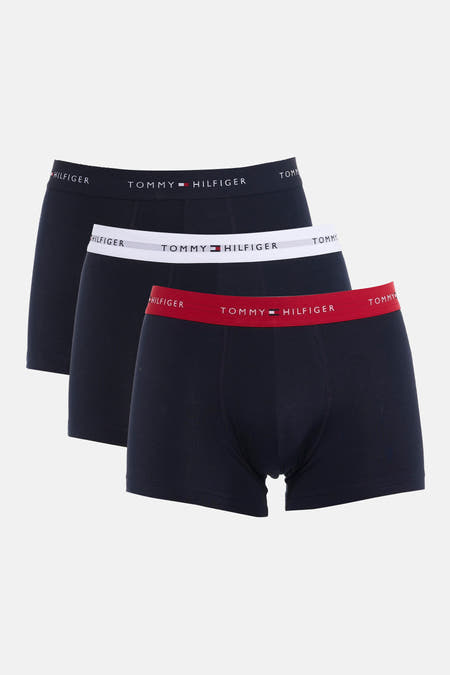 Meerkleurige boxershorts van TOMMY JEANS, met een elastische tailleband in rood, wit en marineblauw.
