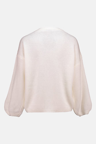 Pull met ronde hals - wit