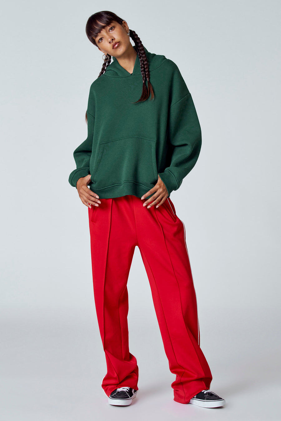 Sweater met kap - groen - Unwind