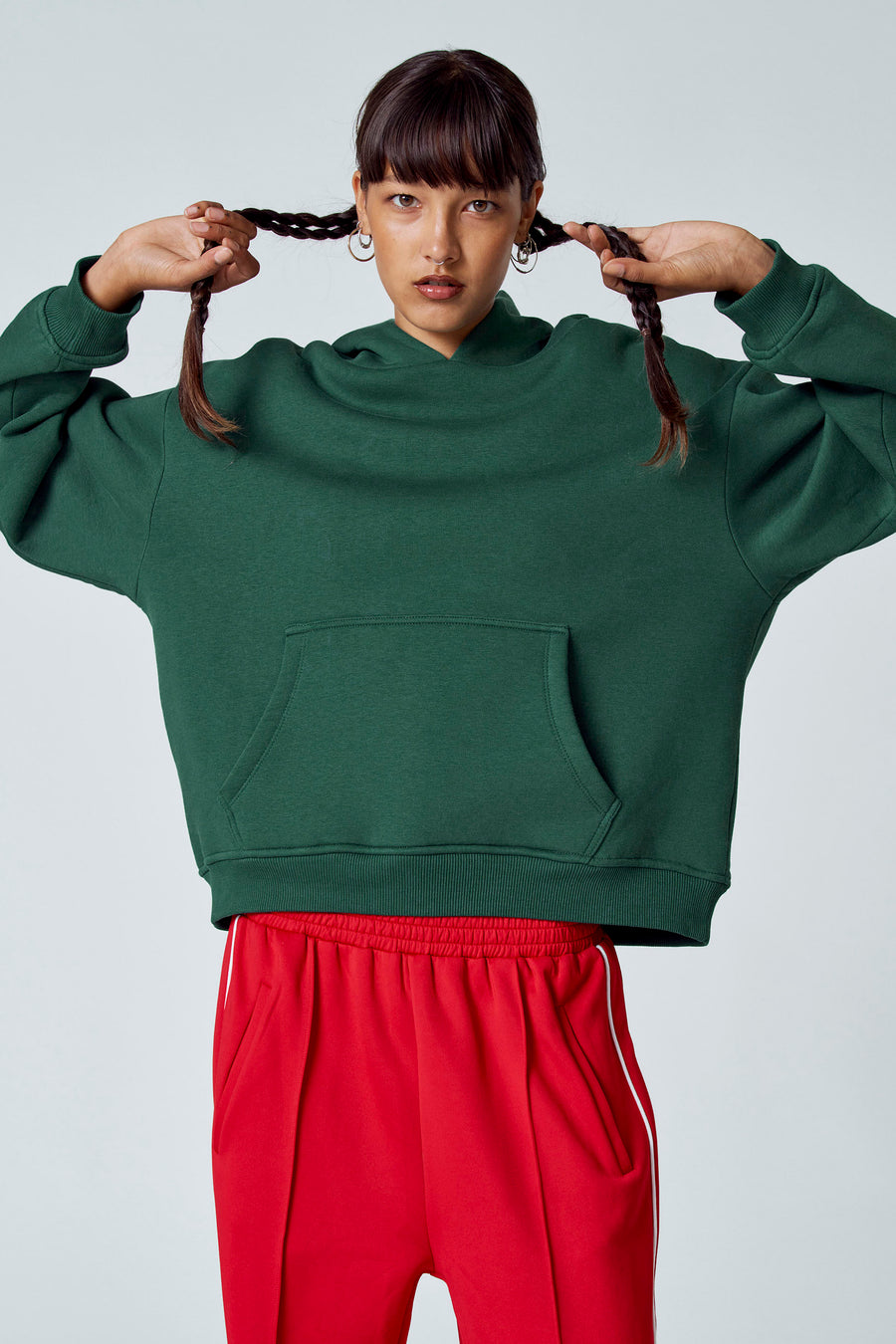 Sweater met kap - groen - Unwind