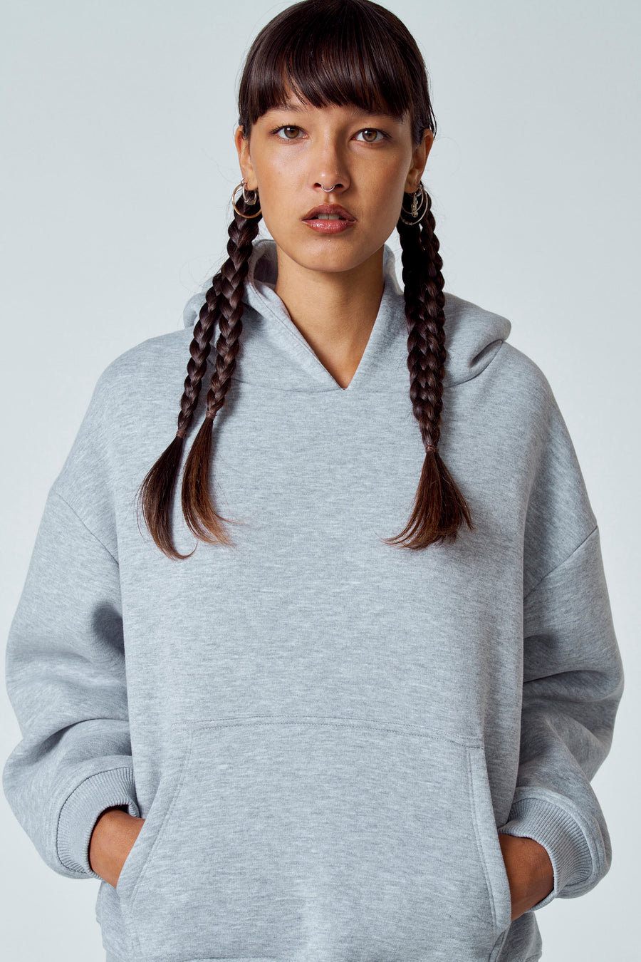 Sweater met kap - grijs