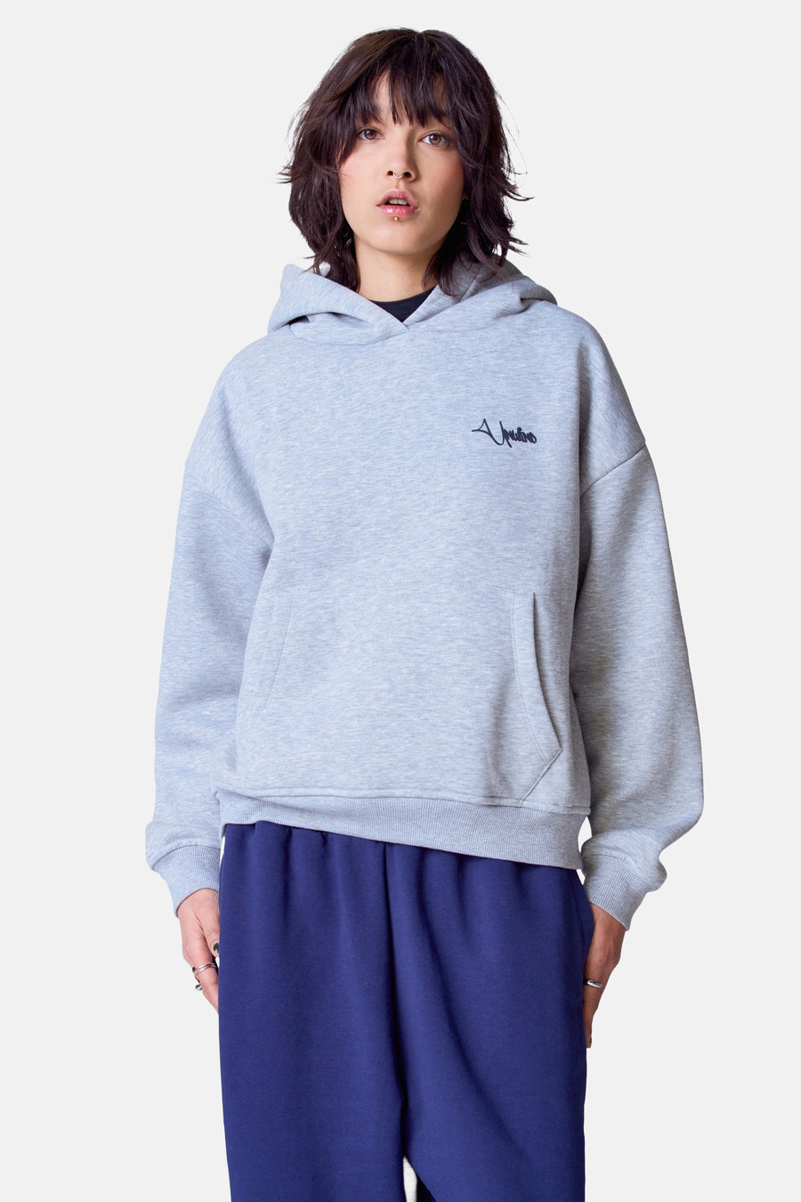 Sweater met kap - grijs - Unwind - 2