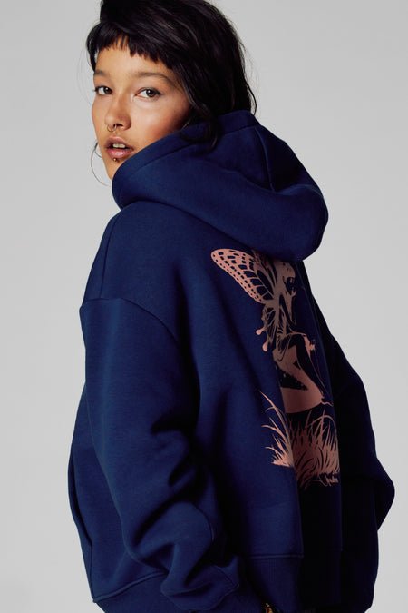 Sweater met kap - blauw