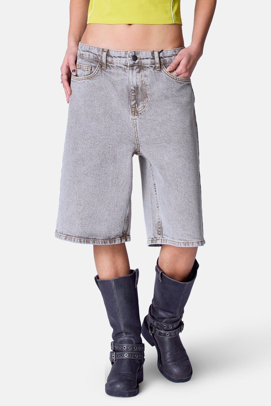 Short - mid grey denim - Unwind