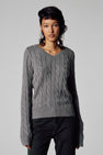 Pull à col en V - gris