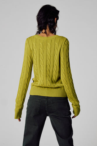 Pull à col en V - vert - Unwind