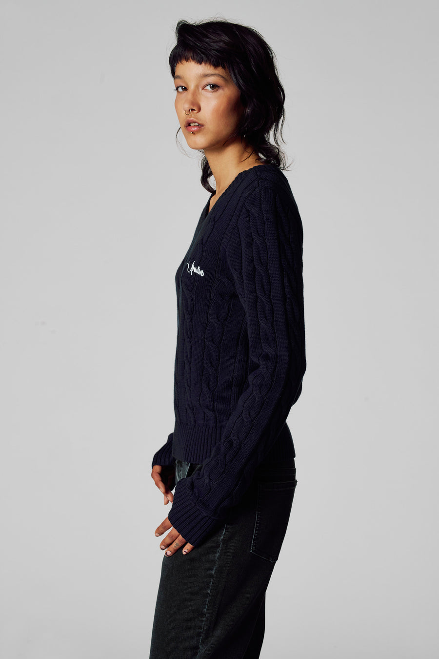 Pull met V-hals - blauw - Unwind