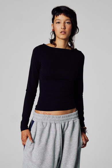 Top (lange mouwen) Zwart - Unwind