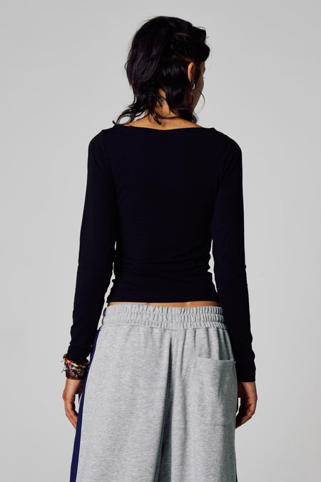 T-shirt met lange mouwen - zwart