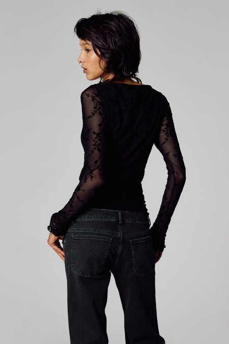 T-shirt met lange mouwen - zwart