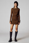 Kleedje met lange mouwen - bruin