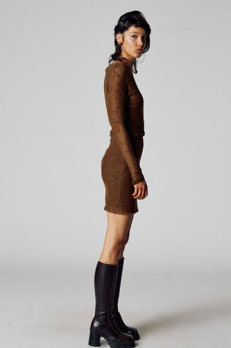 Kleedje met lange mouwen - bruin - Unwind