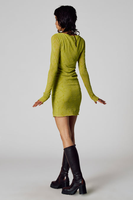 Kleedje met lange mouwen - groen