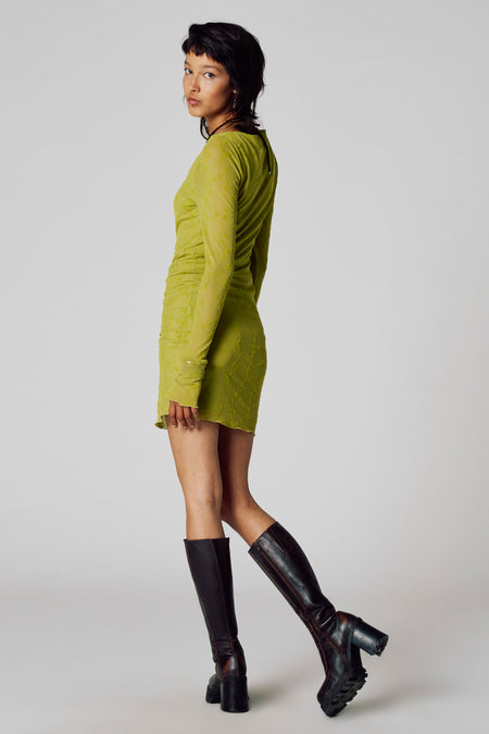 Kleedje met lange mouwen - groen
