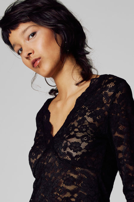 T-shirt met lange mouwen - zwart