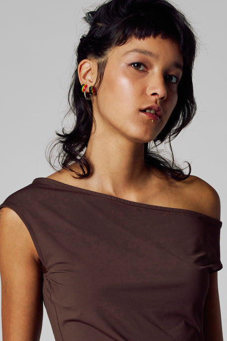 T-shirt met korte mouwen - bruin