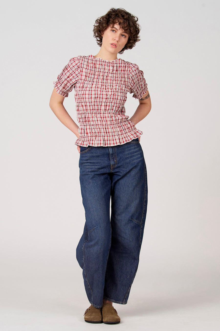 Blouse à manches courtes - rouge