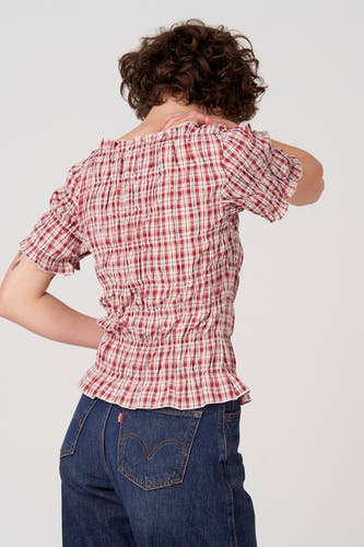 Blouse à manches courtes - rouge