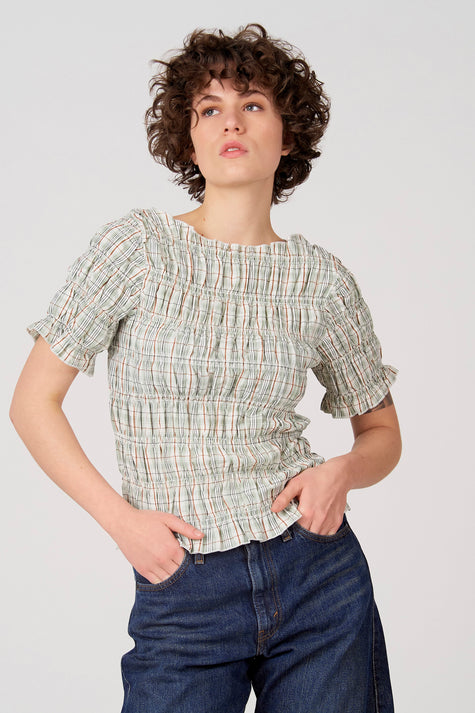 Blouse met korte mouwen - groen
