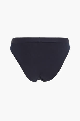 Slip bleu de TOMMY JEANS, couleur unie, modèle classique, présenté de dos sur un fond blanc.
