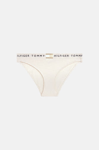 Beige slip van TOMMY JEANS met elastische tailleband met merklogo en -naam.