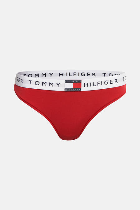 Slip rouge de TOMMY JEANS avec une bande élastique blanche à logo.