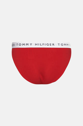 Rode slip van TOMMY JEANS, met een witte elastische band met logo.