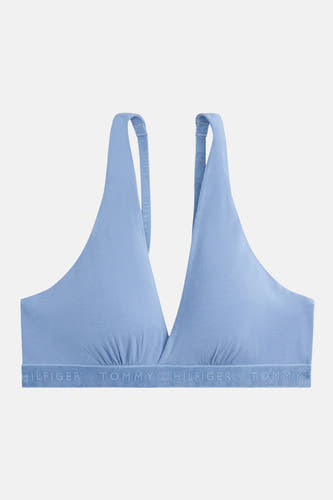 Blauwe beha van TOMMY JEANS met logo op de bandjes.
