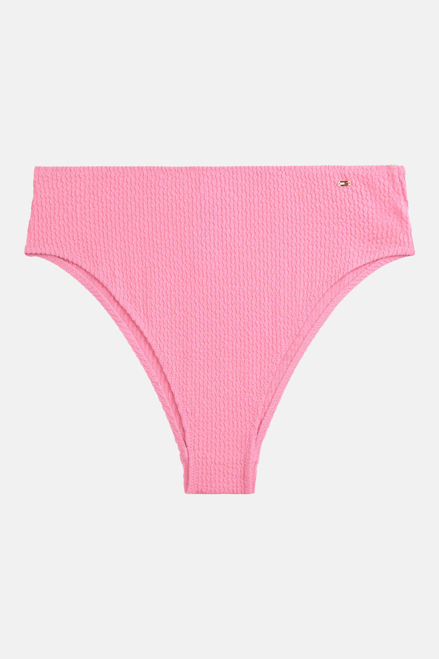 Bas de maillot de bain rose Tommy Jeans avec une texture tissée et un petit détail logo.