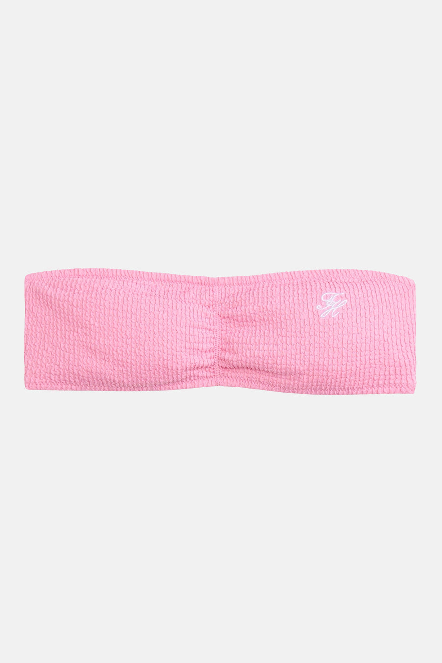 Roze bikinitop van TOMMY JEANS, met een subtiel logo en een fijne ribbeltextuur.
