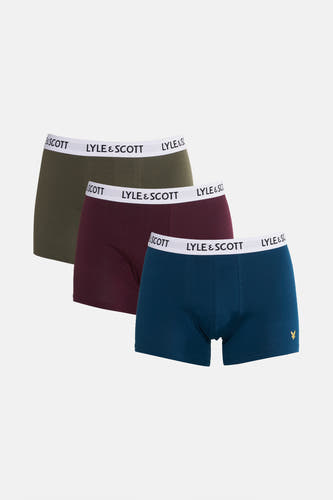 Meerkleurige boxershorts van LYLE & SCOTT met een elastische tailleband met logoprint.