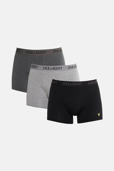 Meerkleurige boxershorts van LYLE & SCOTT in een set van drie, met een elastische tailleband.
