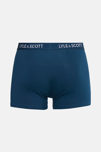 Blauwe boxershort van LYLE & SCOTT, met een elastische tailleband met merklogo.