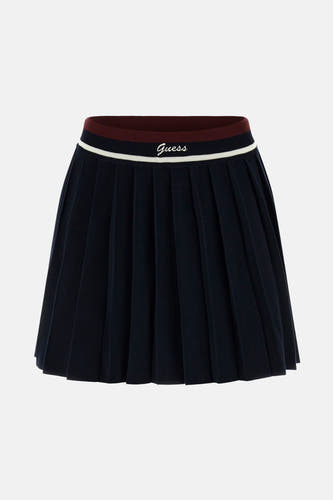Blauwe korte rok van Guess met een elastische tailleband met het merklogo.