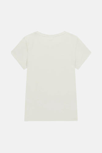 Witte korte mouwen t-shirt van Guess®, achterzijde, eenvoudig ontwerp, gladde stof, ronde halslijn