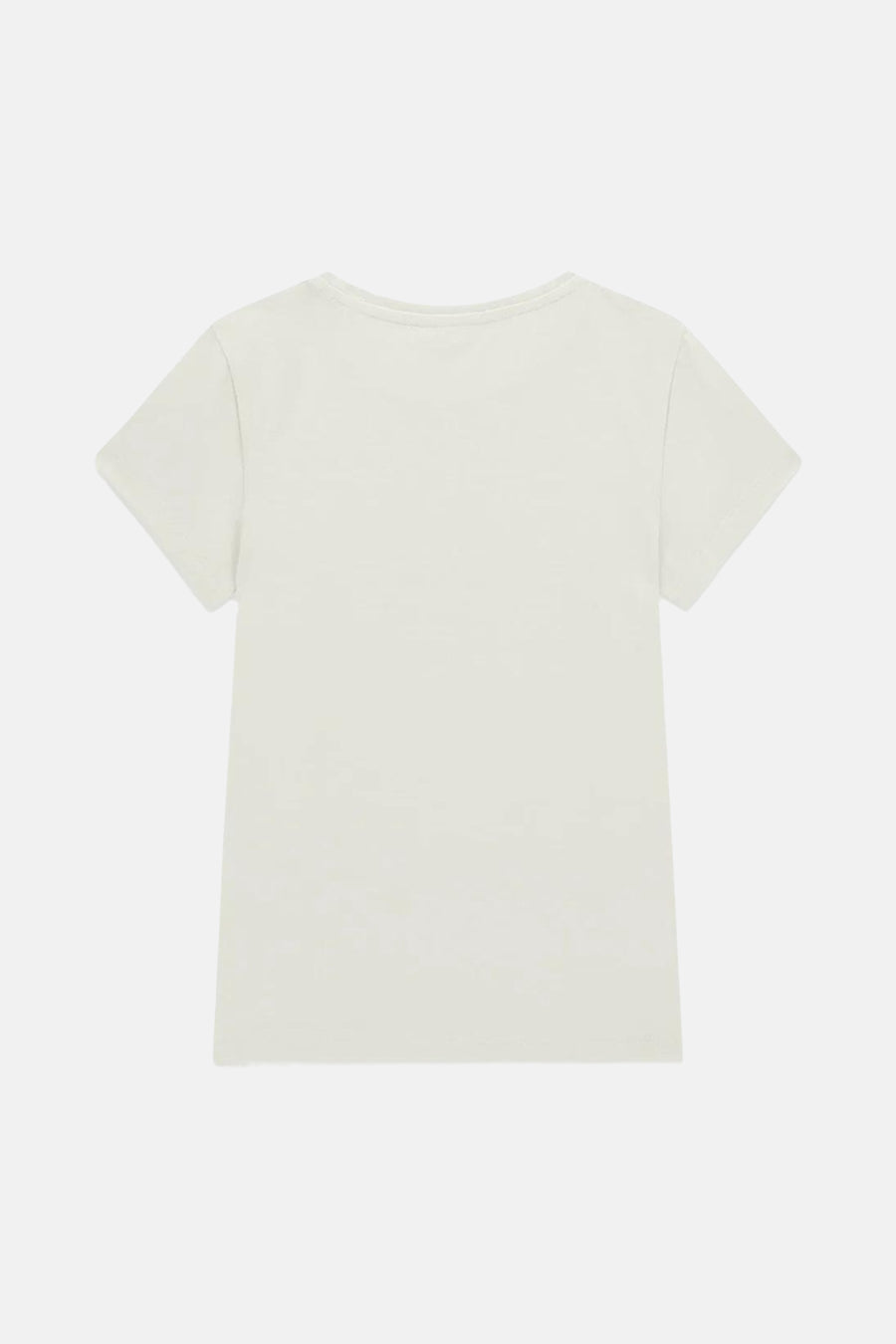 Witte korte mouwen t-shirt van Guess®, achterzijde, eenvoudig ontwerp, gladde stof, ronde halslijn