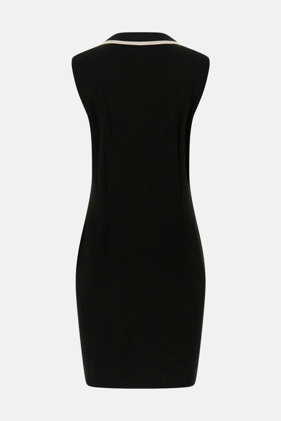 Robe noire à manches courtes de Guess, avec une finition blanche autour de l'encolure.