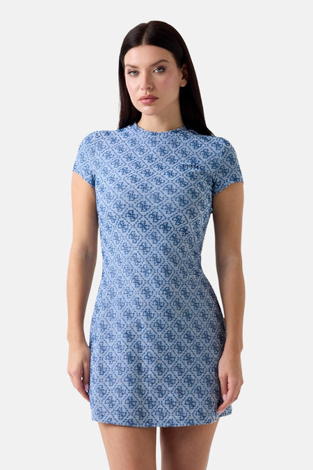 Kleedje met korte mouwen - blauw