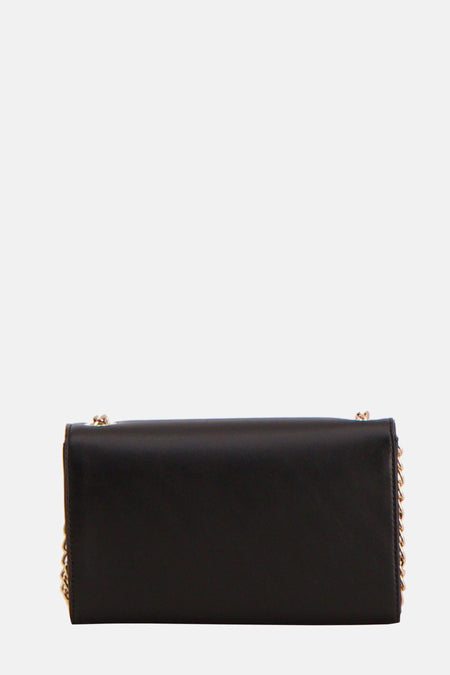 Zwarte schoudertas van VALENTINO BAGS, met gouden kettingdetail.
