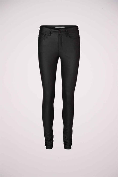 Zwarte broek van VERO MODA®, strak model met gladde afwerking.
