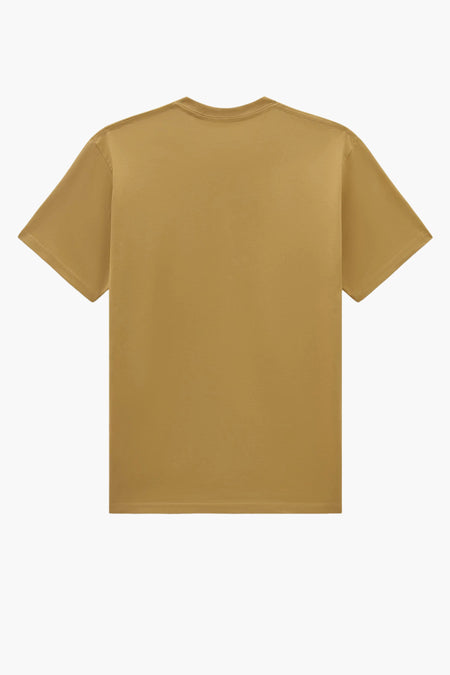 Beige T-shirt van VANS "OFF THE WALL", effen achterkant met korte mouwen en ronde hals.
