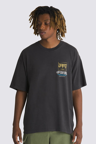 Zwart T-shirt met korte mouwen van VANS “OFF THE WALL”, met opdruk op de borst.