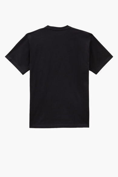 Zwart T-shirt van VANS “OFF THE WALL” met korte mouwen, ronde hals en zichtbaar vanaf de achterkant.